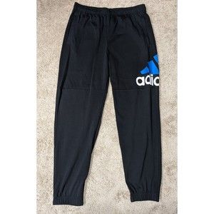 Adidas Essentials Drawstring Logo Pants Jogger Pants Black  Men's Size Large
